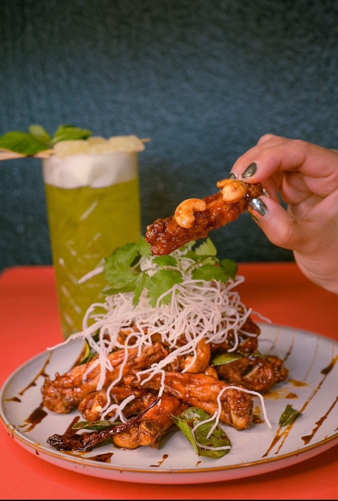 Crispy prawn with vermicelli