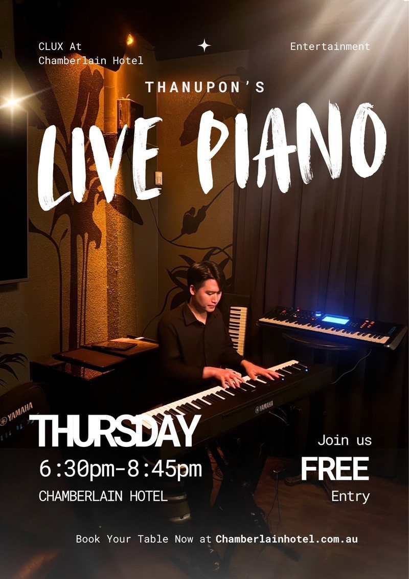 Live Piano at C-Lux, every Thursday 6:30–8:45pm, free entry