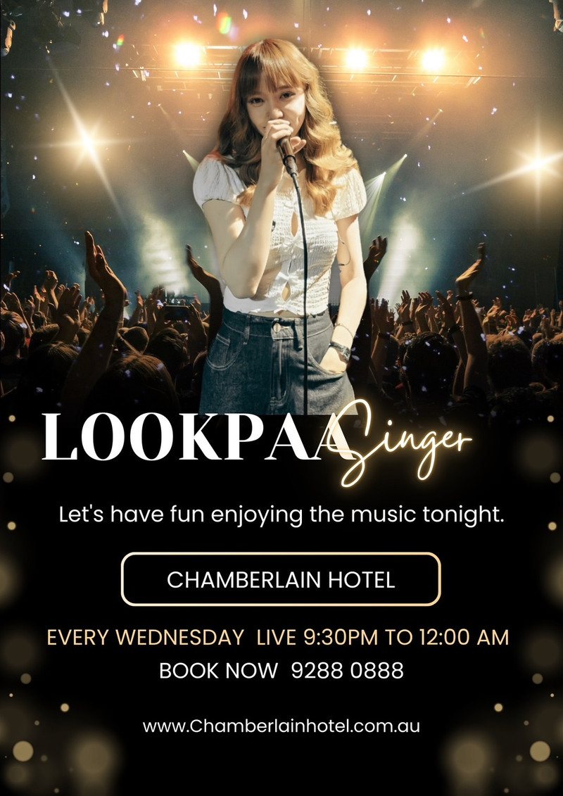 Lookpaa live singer, every Wednesday 9:30pm–12am